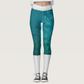 Mandala Blue Yoga Meditation Leggings (Voorkant)