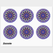 Mandala Blueberry 12 Petals Blue Violet Ronde Sticker (Vel)
