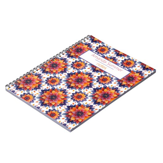 Mandala- Blüten- Muster- boho Notitieboek (Linkerzijde)