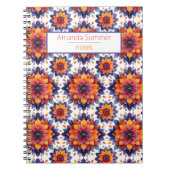 Mandala- Blüten- Muster- boho Notitieboek (Voorkant)