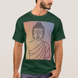 Mandala Boeddha T-shirt: sere line art Zen-geest T-shirt