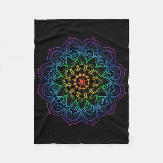 Mandala Boeddhisme Mindfulness Meditatie Yoga Boho Fleece Deken (Voorkant)