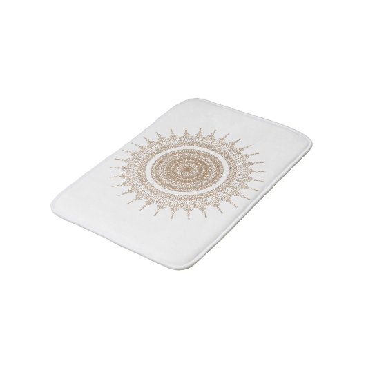 Mandala Boheem Wit Boho Badmat (Gekanteld)