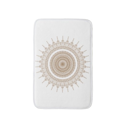 Mandala Boheem Wit Boho Badmat (Voorkant Verticaal)