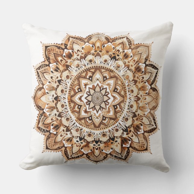 🕉️ Mandala Bohème Chic Kussen (Voorkant)