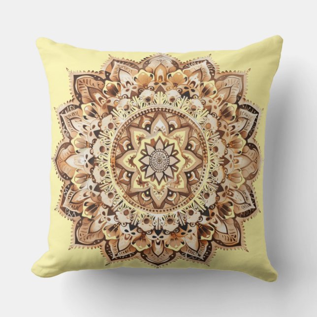 🕉️ Mandala Bohème Chic Kussen (Voorkant)