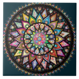 Mandala Bohemian talloze kleuren Tegeltje