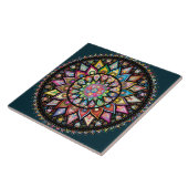 Mandala Bohemian talloze kleuren Tegeltje (Zijkant)