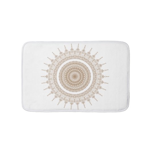 Mandala Bohemian White Boho Badmat (Voorkant)