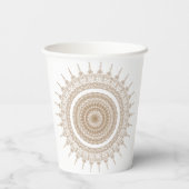 Mandala Bohemian White Boho Papieren Bekers (Achterkant)