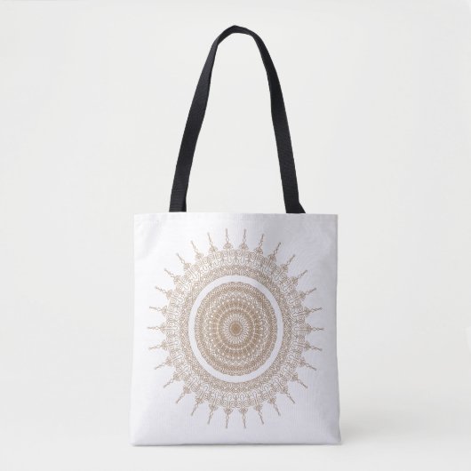 Mandala Bohemian White Boho Tote Bag (Voorkant)