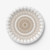 Mandala Bohemian White Papieren Bordje (Voorkant)