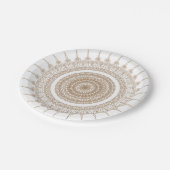 Mandala Bohemian White Papieren Bordje (Gekanteld)