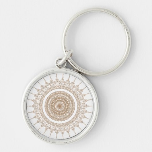 Mandala Bohemian White Sleutelhanger (Voorkant)