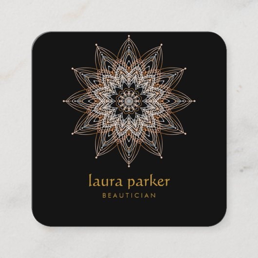 Mandala Boho Art Healing Therapy Yoga Holistic Vierkante Visitekaartje (Voorkant)