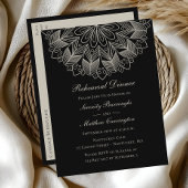 Mandala Boho Black Indian Wedding repetitie diner Uitnodiging Briefkaart