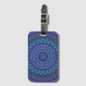 Mandala Boho Blue Blauwgroen Paars Gold Magic Bagagelabel (Voorkant (verticaal))