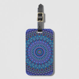 Mandala Boho Blue Blauwgroen Paars Gold Magic Bagagelabel