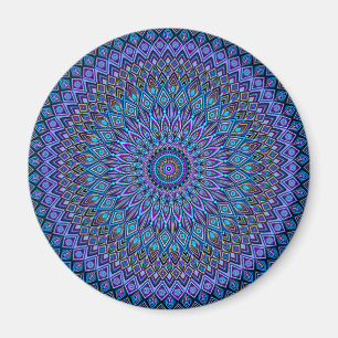 Mandala Boho Blue Blauwgroen Paars Peacock Gold Ma Magneet