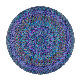 Mandala Boho Blue Blauwgroen Paars Peacock Gold Ma Snijplank