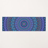 Mandala Boho Blue Blauwgroen Paars Peacock Gold Ma Yogamat (Voorkant (horizontaal))