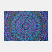 Mandala Boho Blue Blauwgroen Paars Peacock Gold Vi Deurmat (Voorkant)