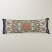 Mandala Boho Bohemian Paisley Tribal Navy Paarse Lichaamskussen (Achterkant)