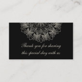 Mandala Boho Chic Indian Elegant Black Wedding  Plaatskaartje (Voorkant)