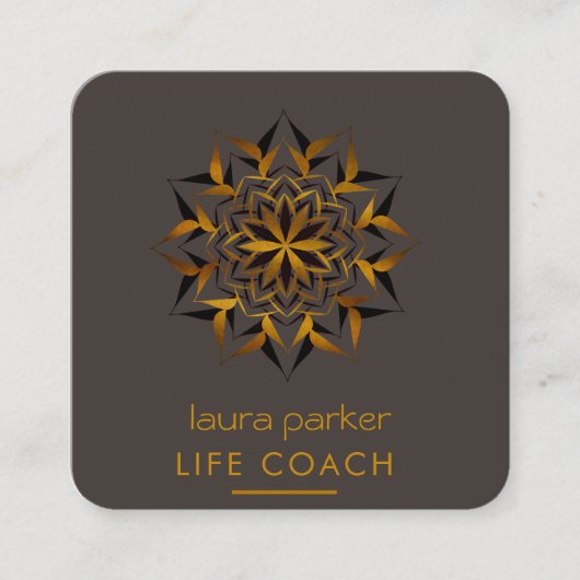 Mandala Boho Tribal Art Yoga Massage Therapie Vierkante Visitekaartje (Voorkant)