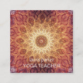 Mandala Boho Yoga Meditation Holistic Health Squar Vierkante Visitekaartje (Voorkant)