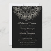 Mandala Boho Zwarte Indiase Trouwrepetitie Dinner Kaart (Voorkant)