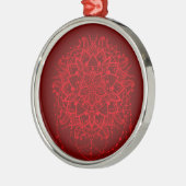 Mandala bordeauxrood Indiaas Metalen Ornament (Links)