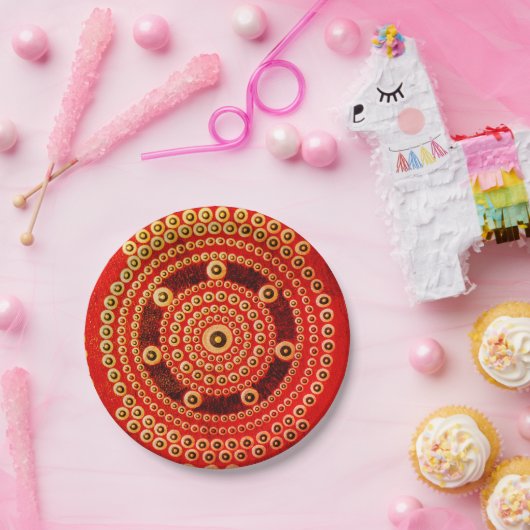 Mandala Borden, 7" rond document Bord (Feest)