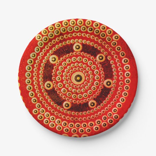 Mandala Borden, 9" rond document Borden Papieren Bordje (Voorkant)