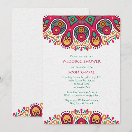 Mandala Borders 2 Uitnodiging (Voorkant / Achterkant)