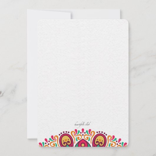 Mandala Borders 2 Uitnodiging (Achterkant)