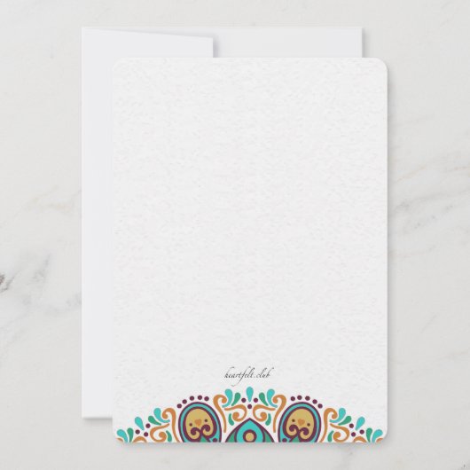 Mandala Borders Uitnodiging (Achterkant)