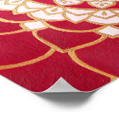 Mandala Bourgondië Goud Platina Wit Lichtgevend Poster (Hoek)