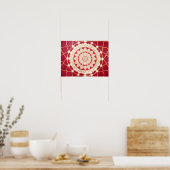 Mandala Bourgondië Goud Platina Wit Lichtgevend Poster (Keuken)