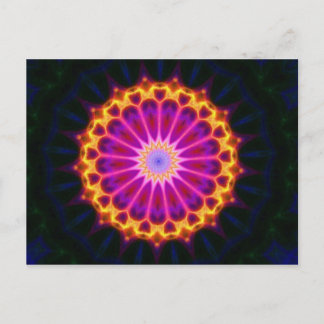 Mandala Briefkaart - Geel en Roze