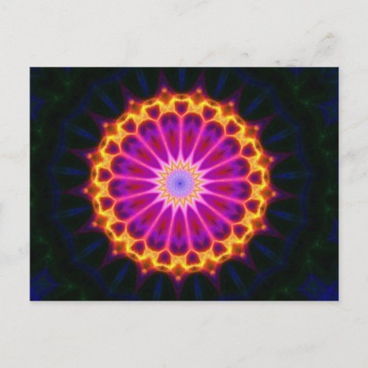 Mandala Briefkaart - Geel en Roze (Voorkant)