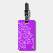 Mandala Bright Paarse Bagagelabel (Voorkant verticaal)