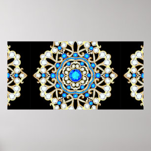 Mandala broch juwelen, design element. Tribal eth Poster
