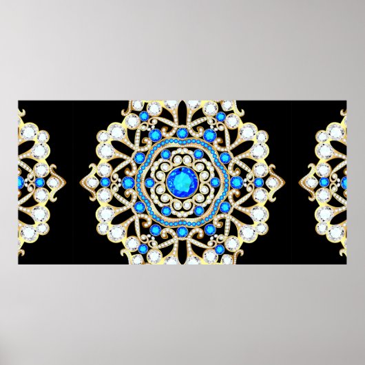 Mandala broch juwelen, design element. Tribal eth Poster (Voorkant)