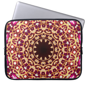Mandala broche, geometrische achtergrond. laptop sleeve