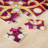 Mandala broche, geometrische achtergrond. legpuzzel (Zijkant)