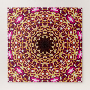 Mandala broche, geometrische achtergrond. legpuzzel