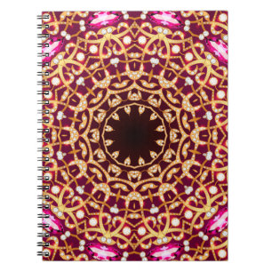 Mandala broche, geometrische achtergrond. notitieboek