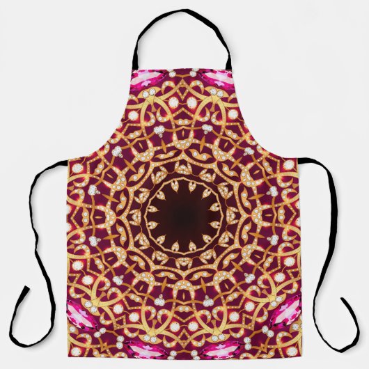 Mandala broche, geometrische achtergrond. schort (Voorkant)