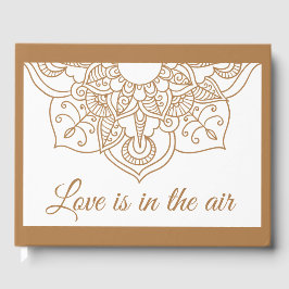 Mandala Brown Boho Indian Modern Vintage Wedding Gastenboek